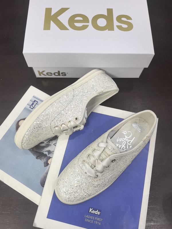 Keds Glitter Shoes, White Sneakers, Low-Top Casual Shoes Keds Glitter Shoes, White Sneakers, Low-Top Casual Shoes
