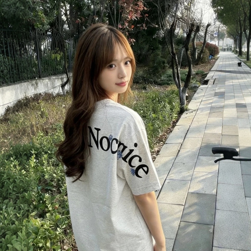National Trend Retro College Style Snowflake Embroidery Short-Sleeved T-Shirt for Women, Summer Loose Oversize Couple Versatile Top