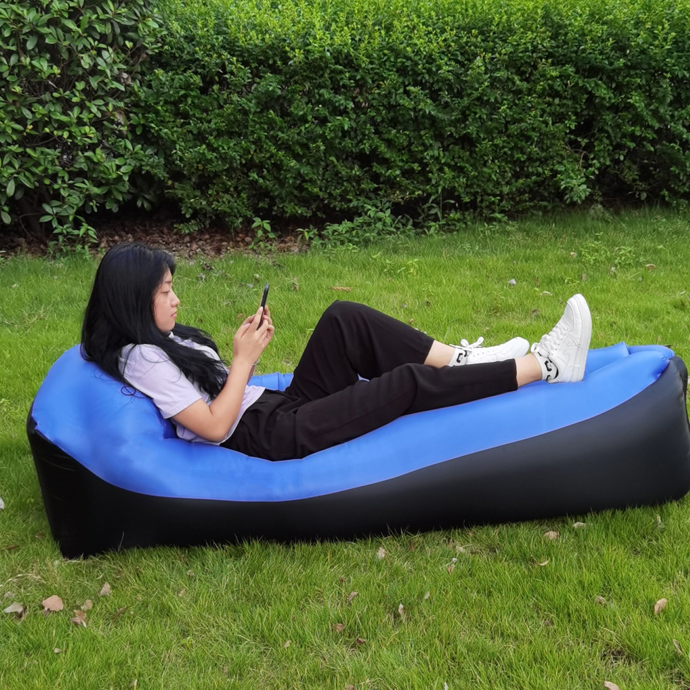 Net Red Blasting Money Home Lunch Break Folding Bed Picnic Outdoor Travel Single Pillow Portable Sloth Inflatable Sofa