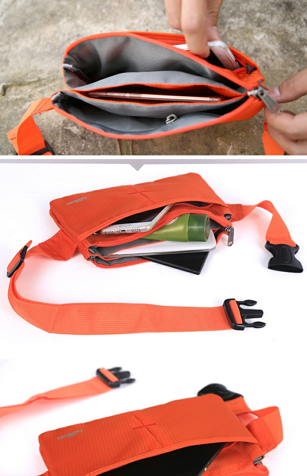 Túi đóng vừa vặn chạy túi điện thoại di động 7.9 inch màn hình lớn nhiều lớp chống trộm tàng hình siêu mỏng thể thao túi chống nước - Túi túi đeo hông đựng điện thoại