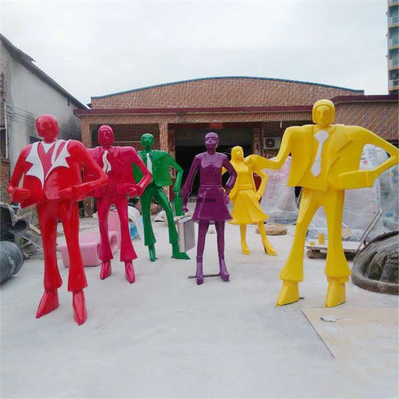 Spot Abstract Fashion Characters at Work Nation Wedding Photography Piazza Outdoor Mall Doorway Glass Fiber Sculptures Floor