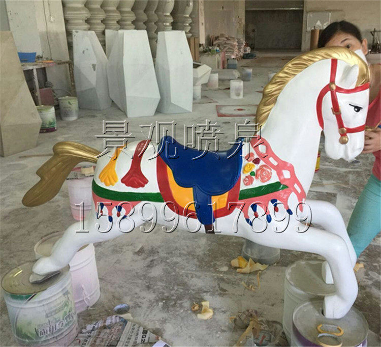 Glass Fiber Painted Spot Rotating carousel Sculpture Wedding Celebration Baby Banquet for a woman's clothing store to take real view props