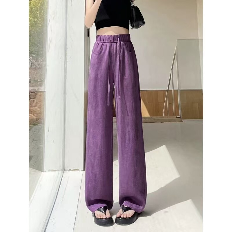 Purple Casual Pants