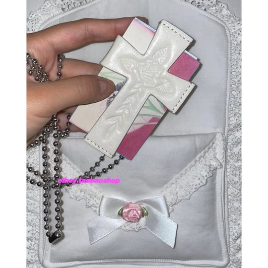 eihey诶嘿夏季个性设计感十字架卡包挂链y2k亚文化项链配饰挂坠