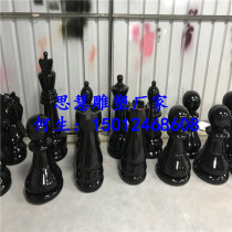 Custom Chess Sculpture Mall Kitchen Window Large Number Pawns Pendulum Pieces Artwork Full Set Chess Sculptures
