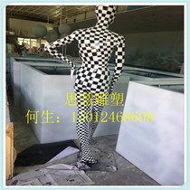 KTV decorative resin abstract figure sculpture black and white model glass fiber reinforced plastic props