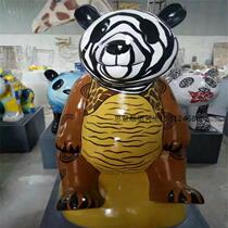 FRP fiber simulation panda sculpture FRP simulation animal sculpture panda round sculpture works