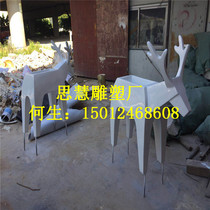 Supply FRP animal flower pot combination sculpture creative art deer flower box ornaments garden landscape flower pot shape