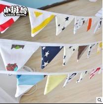Dog fence Dog cage Cat nest Dog kennel Cat cage decoration Bunting ribbon color strip Triangle string flag Pet supplies hanging decoration
