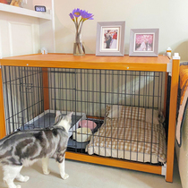 Dog cage Wooden dog fence with toilet Small and medium-sized dog Pet cage Corgi fighting dog bed Kennel indoor