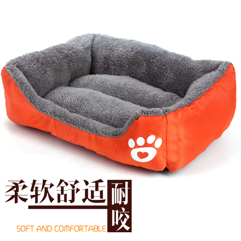 Dog kennel new four seasons universal pet kennel footprint cotton velvet soft and comfortable bite-resistant candy color square pet supplies