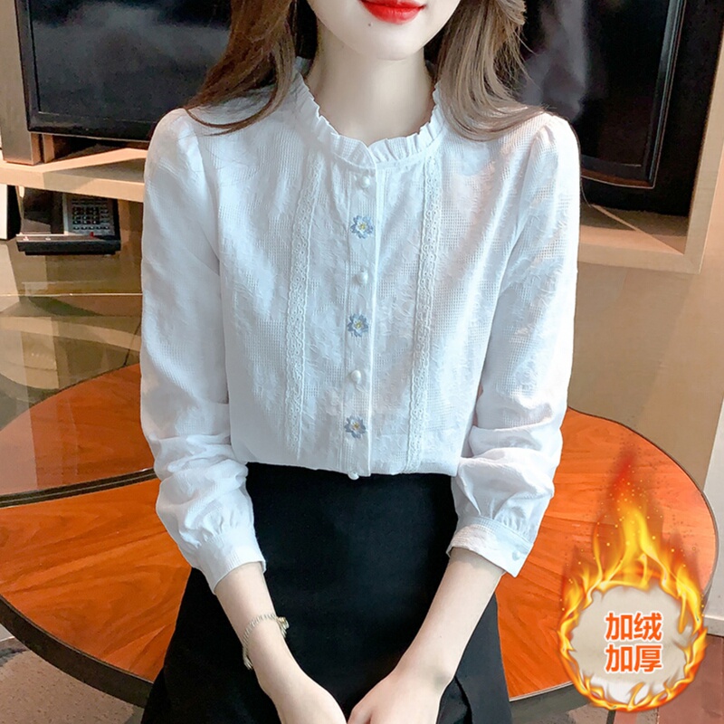 Plus Size Women's Clothing 2025 Autumn and Winter New Style Slimming Belly-Covering Long-Sleeved Shirt Fashionable Base Shirt Top Trendy Women