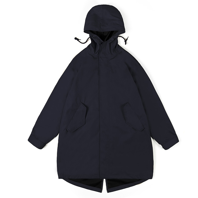 Japanese Technology Fabric High-End Windbreaker Fully Glued Waterproof Breathable Hooded Parka Mid-Length Windbreaker Jacket for Men and Women