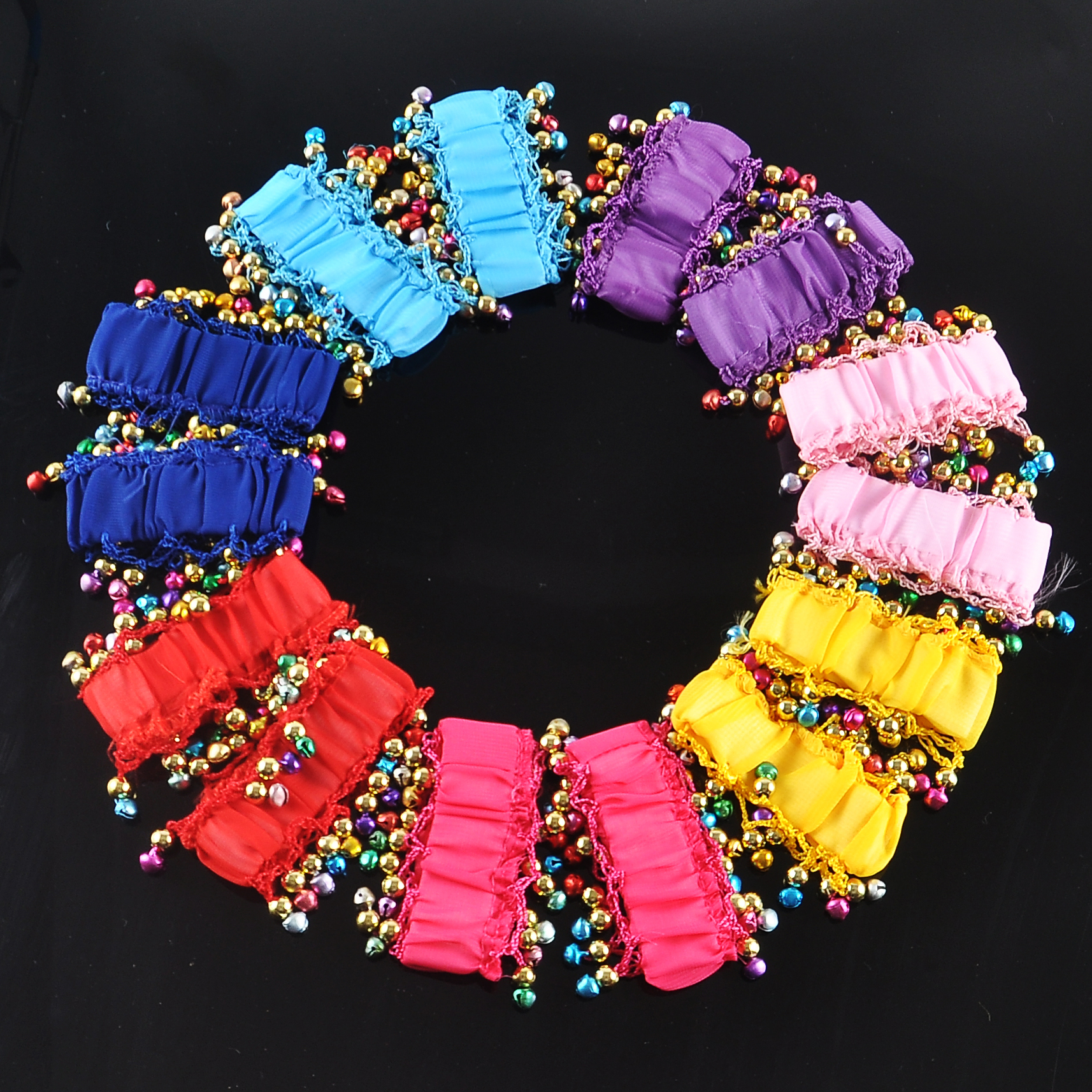 Indian Dance Performance Costumes Belly Dance Bracelet Belly Dance Costume Chiffon Handmade Bracelet Accessories Jewelry Female