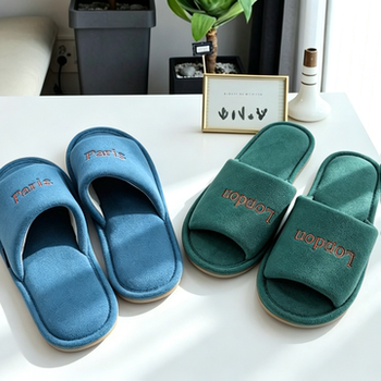 Japanese silent non-slip fabric home travel slippers