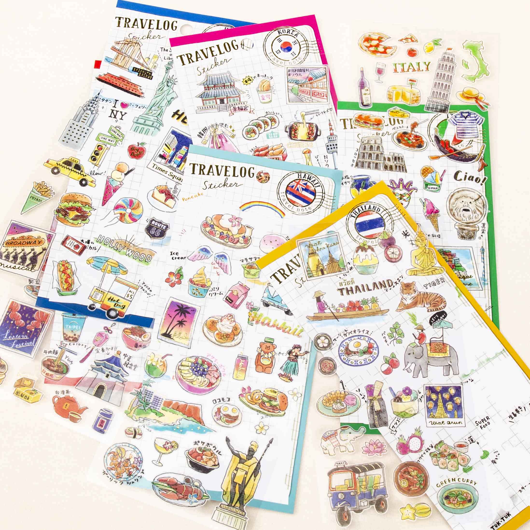 Japan Mindwave Sticker World Travel Hand Ledger Sticker Landscape Stickers Transparent Pvc Material