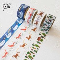 Almond Tofu Stationery Shop Japan Hand Tent Tool Diy Decorative stationery performance Social bronzing gold animal and paper adhesive tape