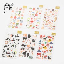 Almond Tofu Stationery Japan Foron And Paper Cute Animal Stickers Handbill Decorative Material Sponge Stickers