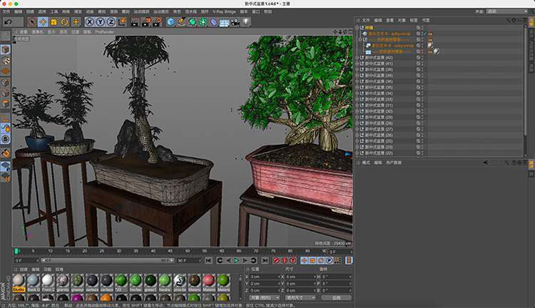 图片[5]-21款中式盆景栽罗汉松树造型植物摆件绿植花架SU模型C4D素材S081-cg男孩
