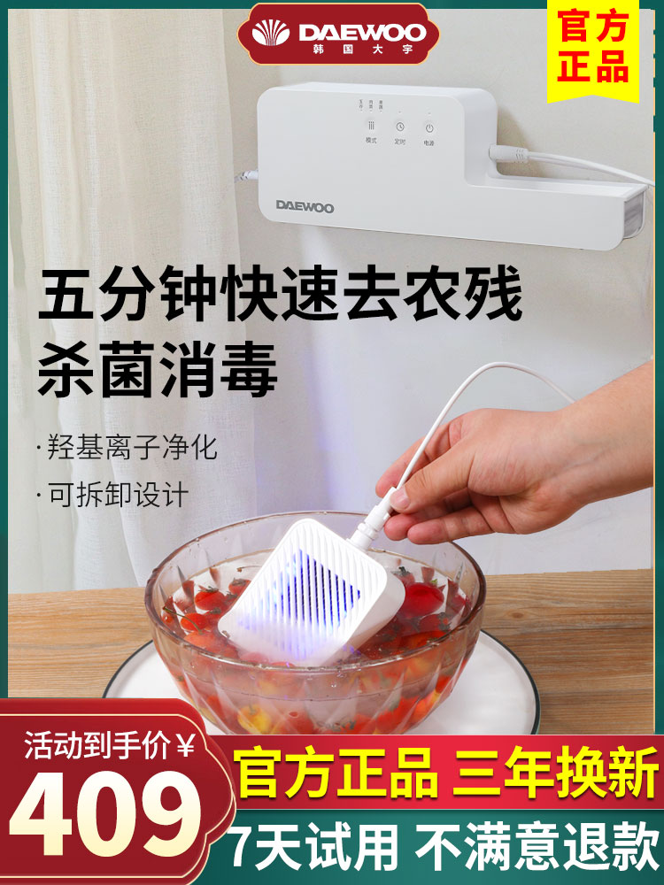 Korea Daewoo fruit and vegetable cleaning machine Wall-mounted vegetable washing machine Household automatic meat and fruit detoxification food purification machine