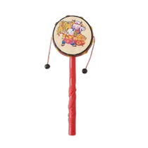 Rattle baby toy classic hand-cranked wave drum baby wooden plastic traditional children newborn boys and girls