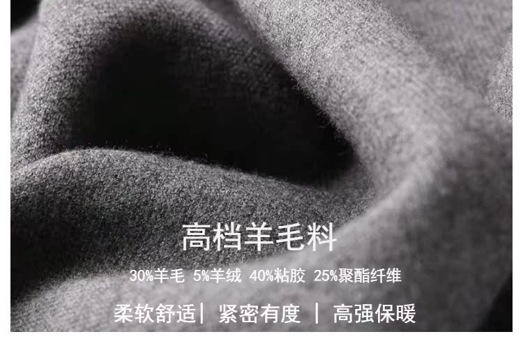 Xu hướng áo khoác nam trẻ trung thoải mái ấm áp cashmere len Blend áo len đan cardigan áo cổ lọ nam