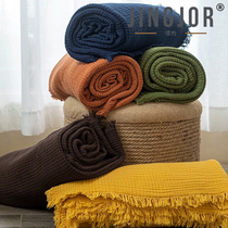 Jing-Jor High-end Light Lavish Retro Style Full Cotton Vegetarian Color Four-Layer Yarn Afternoon Nap Blanket Sofa Couverture Blanket Gauze Fur Towels