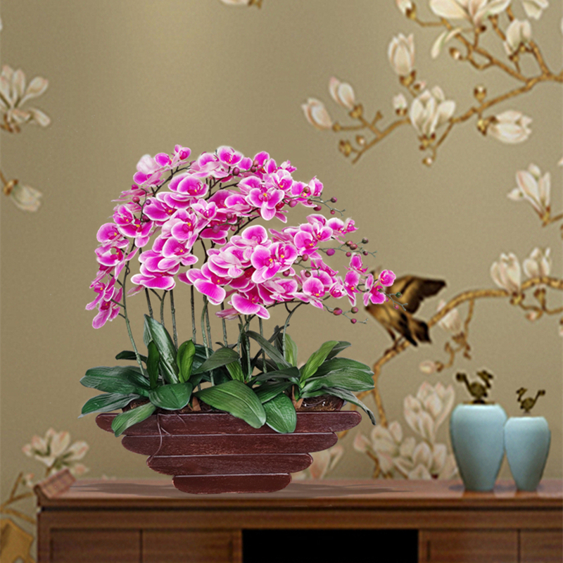 High-End Artificial Butterfly Orchid with Pu Texture, Chinese-Style Decorative Piece for Living Room, Entryway Flower, Formaldehyde Removal High-End Artificial Butterfly Orchid with Pu Texture, Chinese-Style Decorative Piece for Living Room, Entryway Flower, Formaldehyde Removal
