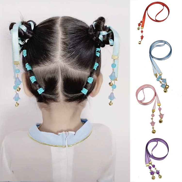 Children's hair accessories antique bell headband Internet celebrity small Xigua Chinese style Hanfu headdress summer fresh and creative braided hair
