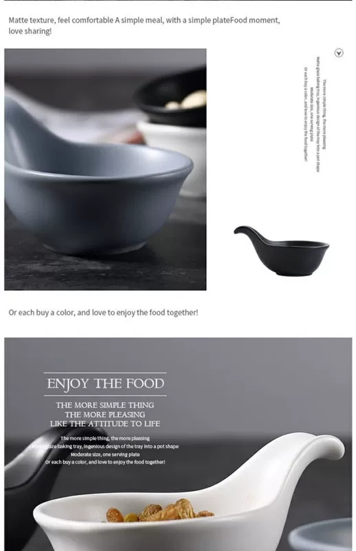 New Star Creative Sauce Bowl Dễ thương Nướng Bát gia vị Gốm sứ Bát gia vị Bát nhỏ Màu đen Matte Bộ đồ ăn - Đồ ăn tối