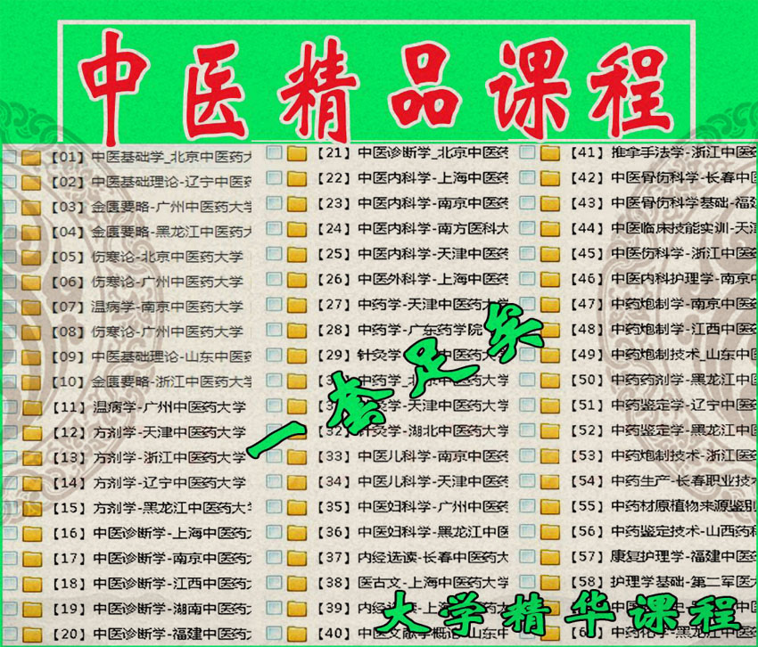 TCM University Curriculum Film Traditional Chinese Medicine Basic Theory Getting Started Diagnostic Acupuncture Moxibustion Intra scientific pediatrics