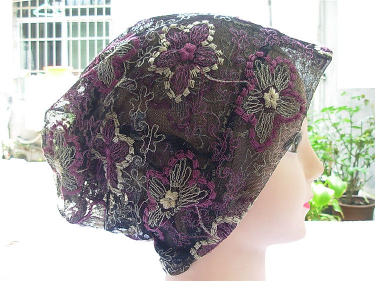 伊斯兰教回族用品新款穆斯林盖头小帽回民服饰绣花方便帽盘花盖头 家装家饰 女装 流行女装