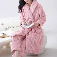 Розовый комплект, банный халат, штаны