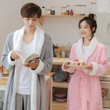 Демисезонный банный халат, удерживающая тепло фланелевая длинная цветная коралловая бархатная пижама, большой размер