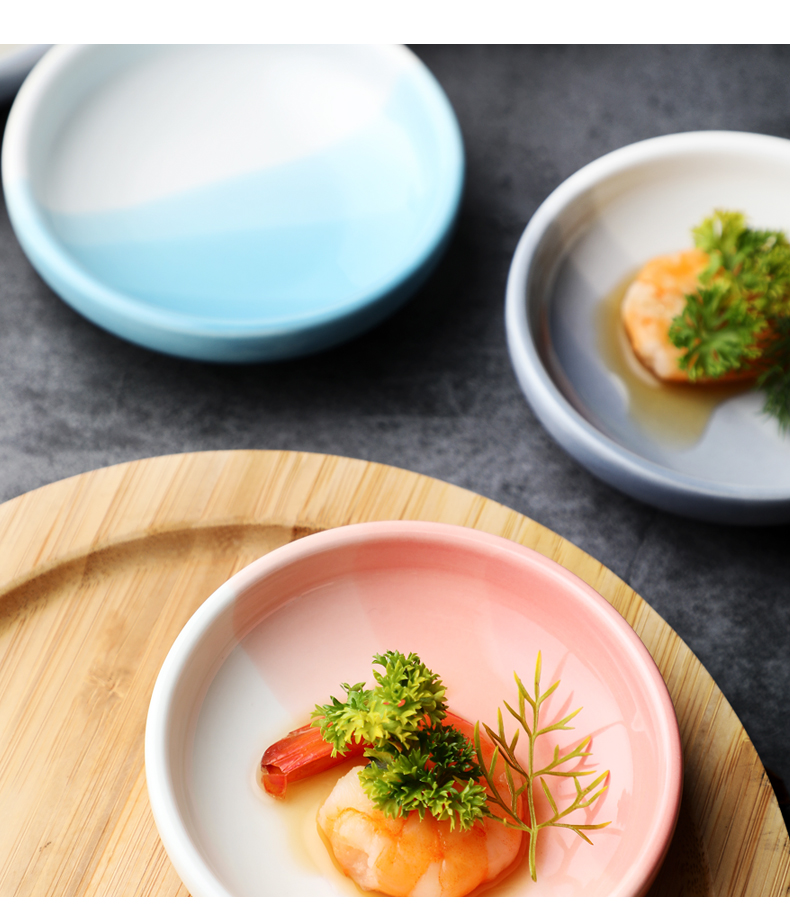 Ceramic flavour dish of circular disc snack dish dish dish flavored sauce dish dish dish vinegar household hotel hotel business