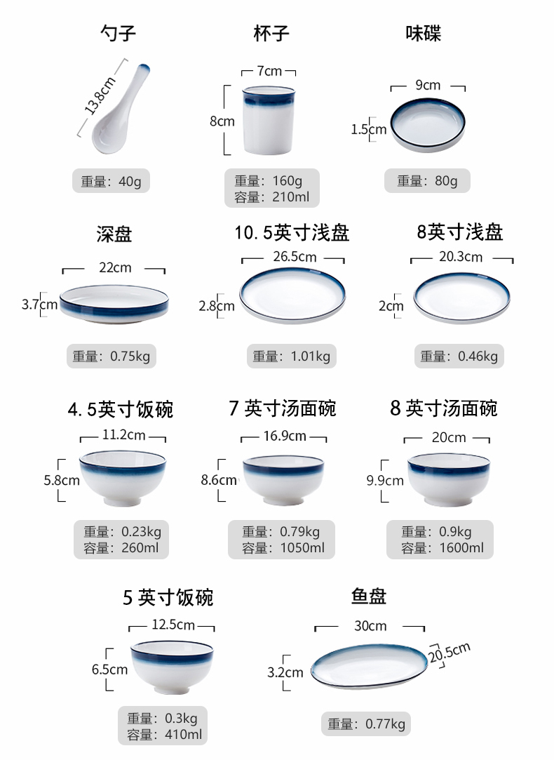 Nordic style ceramic tableware to use soup can eat rainbow such use circle deep bowl disc fish dish dish dish