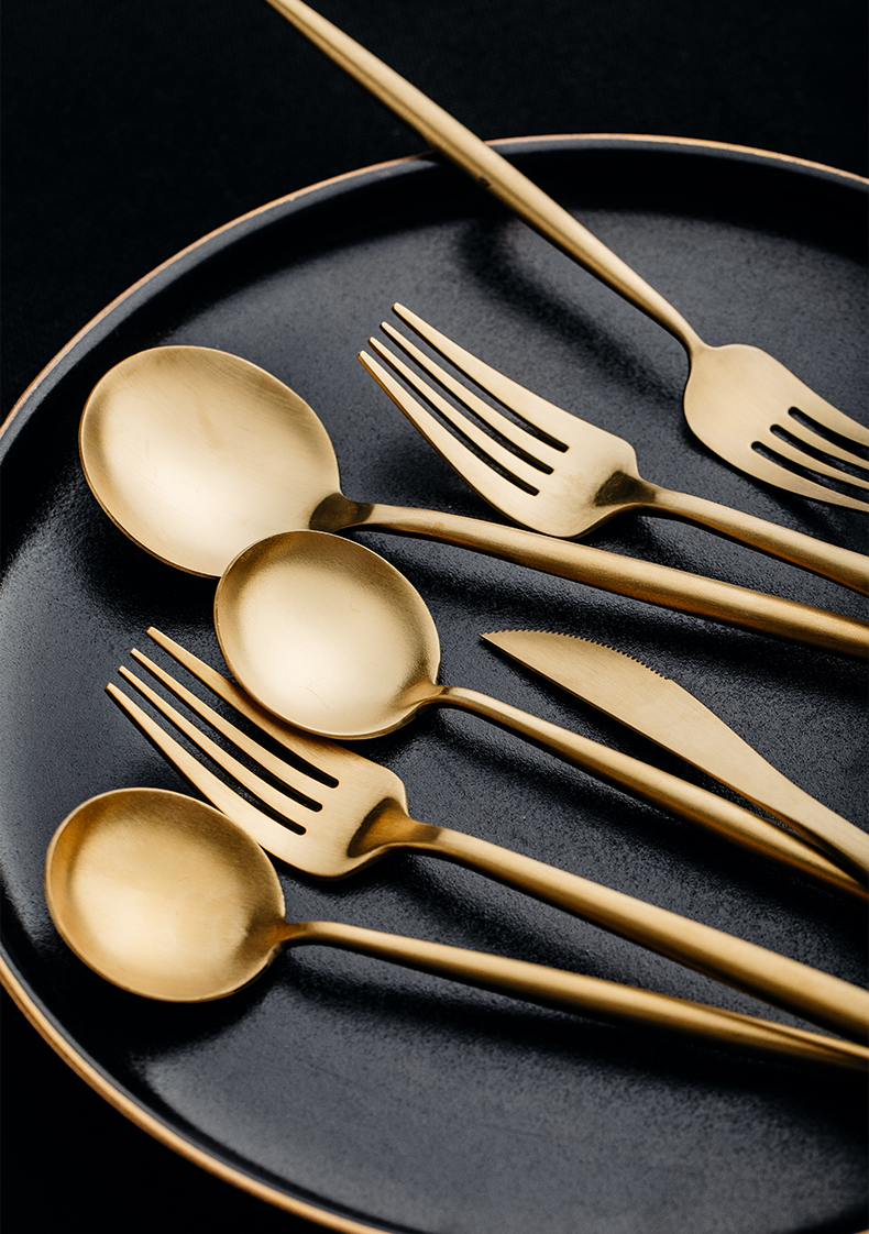 Web celebrity ins cutlery set 304 stainless steel tableware, informs western - style food Web celebrity steak knife and fork spoon, three - piece suit