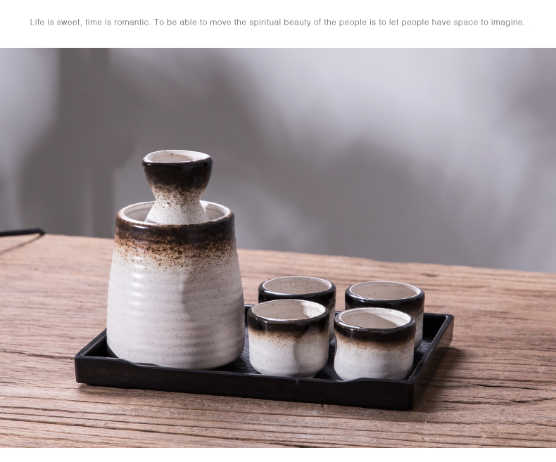 Japanese ceramics wine glass decanters Japan suit rice wine liquor liquor cup wine bottle warmer temperature