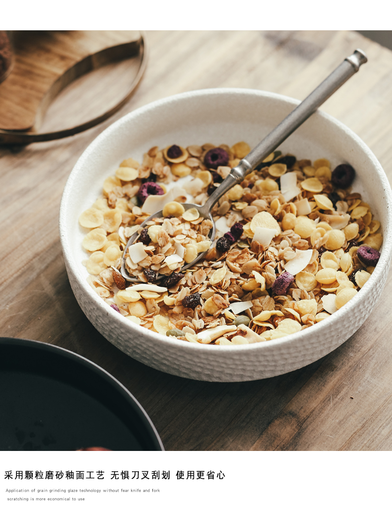 Shallow bowl round ceramic bowl dishes bowl bowl of fruit for breakfast noodles bowl western - style meal bowl of soup plate deep ltd. hotel restaurant