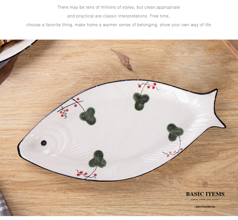 Ceramic restaurant tableware large fish dish steamed fish dish fish dish home plate special - shaped plate microwave oven is available