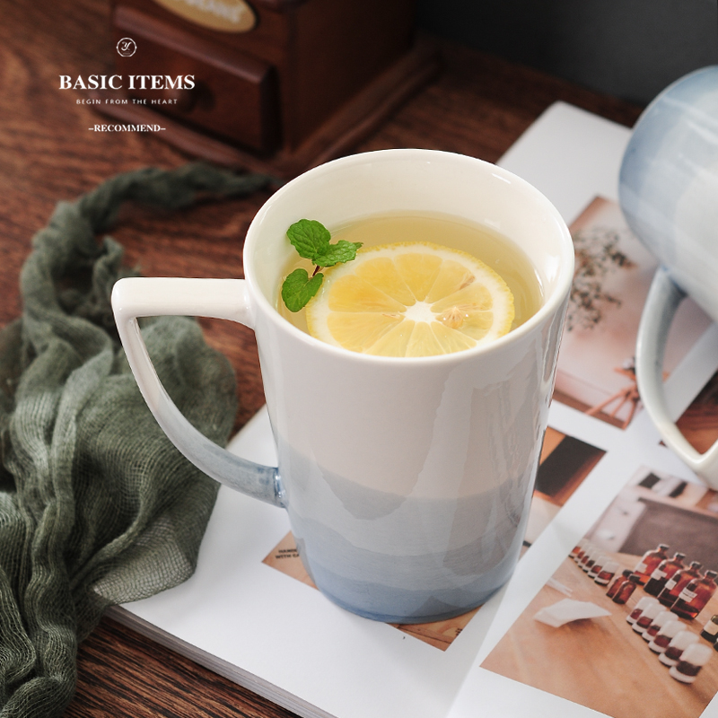 Creative contracted large - capacity glass ceramic cup mark cup milk cup coffee cup move household drinking cups