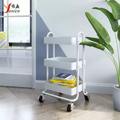 Kitchen rack baby products storage multi-layer trolley movable wheel household storage small vegetable basket 8