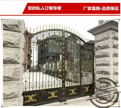 Hangzhou iron gate courtyard door European villa door double door Community door hot dip galvanized