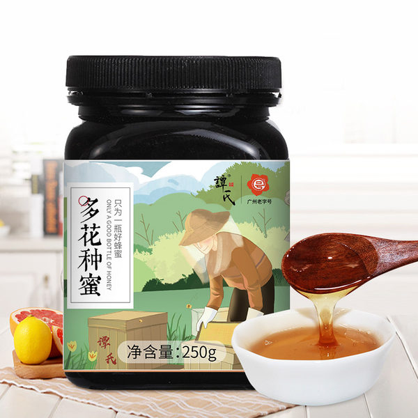 广州老字号 谭氏 百花蜜 蜂蜜 250g瓶装 天猫优惠券折后￥6.9包邮（￥16.9-10）