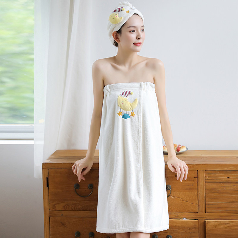 Bath towels Women wrap Home Coral Suede Water Suction Speed Dry Not Dropping Towel Bathrobes Enlarge Student Dormitory Bath Dress