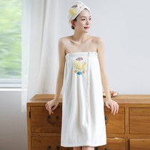 Bath towels Women wrap Home Coral Suede Water Suction Speed Dry Not Dropping Towel Bathrobes Enlarge Student Dormitory Bath Dress