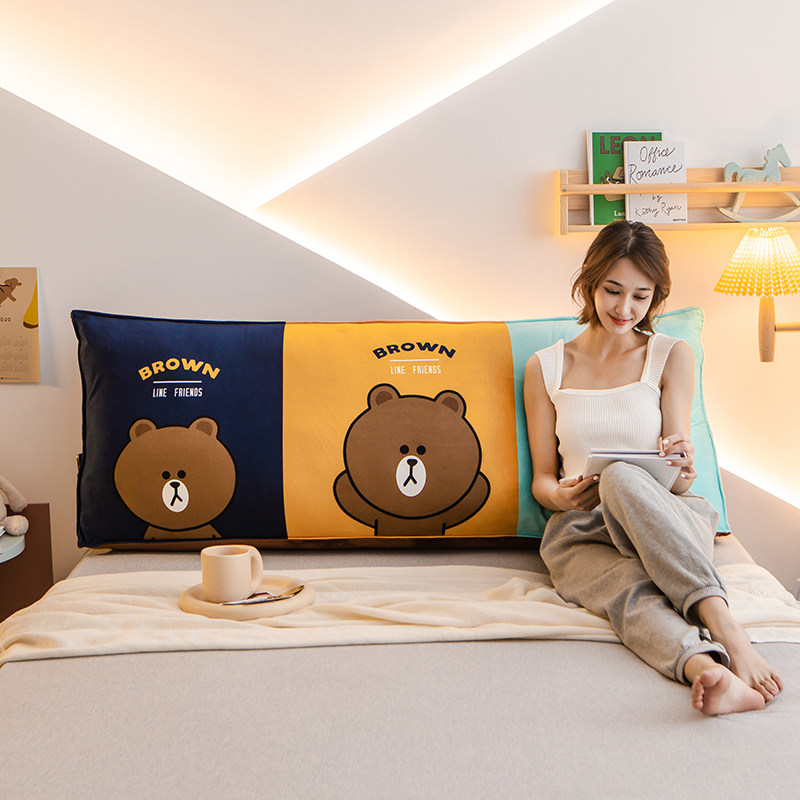 Triangular bedside cushion sofa large backrest bed pillow cute cartoon bedroom double soft bag removable and washable waist protection