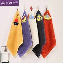 Cartoon Hanging hand towels Cute Kitchen Toilet Rag Water Absorbent Thickened Wipe Handcloth Towels small square towels