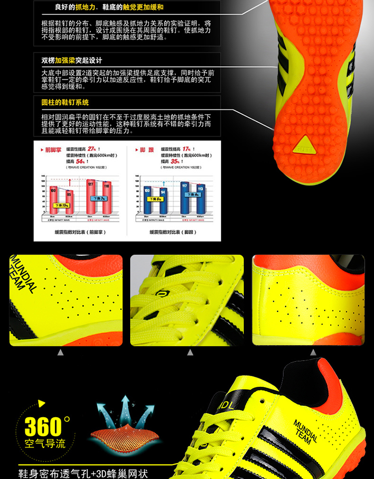 Giày bóng đá trẻ em bị hỏng TF giày thể thao giày đá bóng mizuno