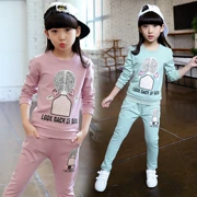 Quần áo trẻ em nữ mùa thu 2018 Phiên bản Hàn Quốc của bộ đồ thể thao trẻ em mới mùa xuân và áo len trẻ em hai dây mùa thu